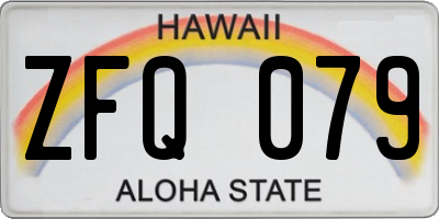 HI license plate ZFQ079