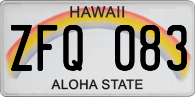 HI license plate ZFQ083