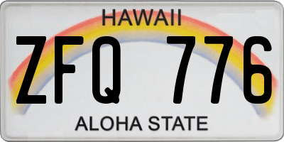 HI license plate ZFQ776