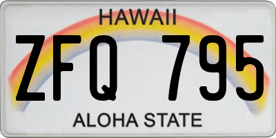 HI license plate ZFQ795