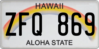 HI license plate ZFQ869