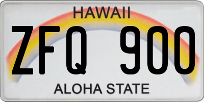 HI license plate ZFQ900