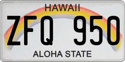 HI license plate ZFQ950