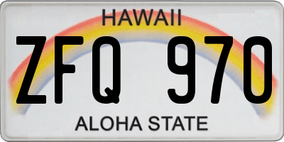HI license plate ZFQ970