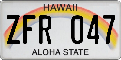 HI license plate ZFR047