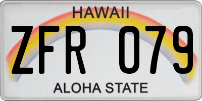 HI license plate ZFR079