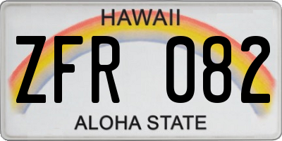 HI license plate ZFR082