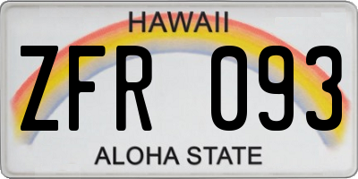 HI license plate ZFR093