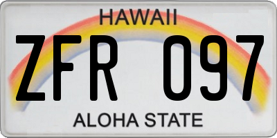HI license plate ZFR097