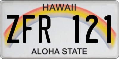 HI license plate ZFR121