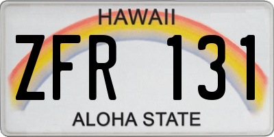 HI license plate ZFR131