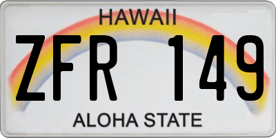 HI license plate ZFR149