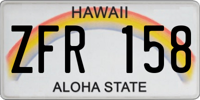 HI license plate ZFR158