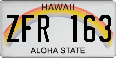 HI license plate ZFR163