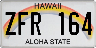 HI license plate ZFR164