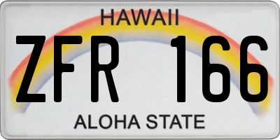 HI license plate ZFR166