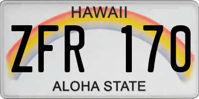 HI license plate ZFR170