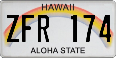 HI license plate ZFR174