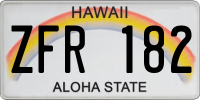 HI license plate ZFR182