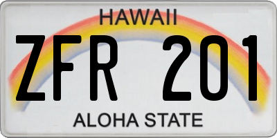 HI license plate ZFR201