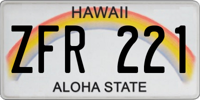 HI license plate ZFR221