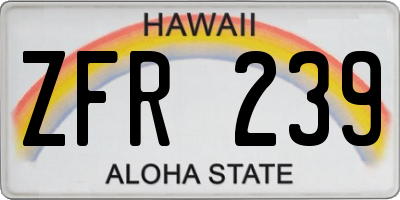 HI license plate ZFR239