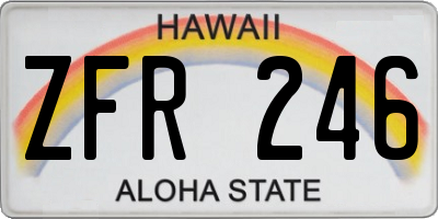 HI license plate ZFR246
