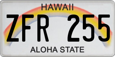 HI license plate ZFR255