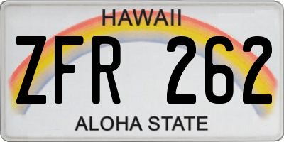 HI license plate ZFR262