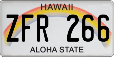 HI license plate ZFR266