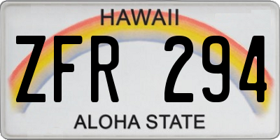 HI license plate ZFR294