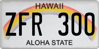 HI license plate ZFR300
