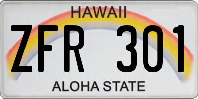 HI license plate ZFR301
