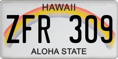 HI license plate ZFR309