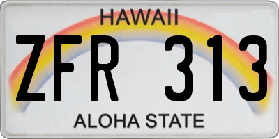 HI license plate ZFR313