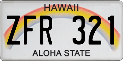 HI license plate ZFR321