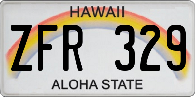 HI license plate ZFR329