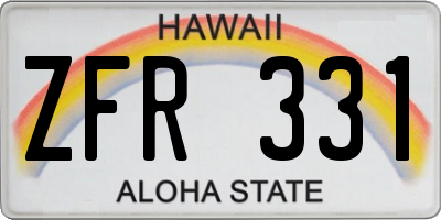 HI license plate ZFR331