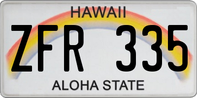 HI license plate ZFR335