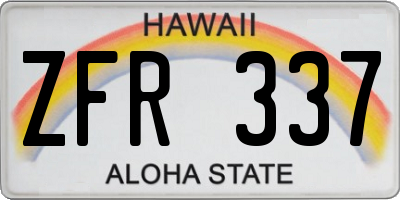HI license plate ZFR337