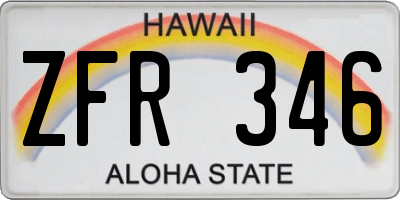 HI license plate ZFR346