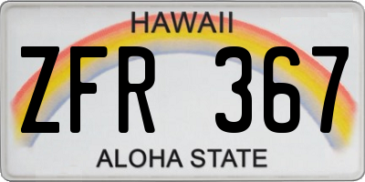 HI license plate ZFR367