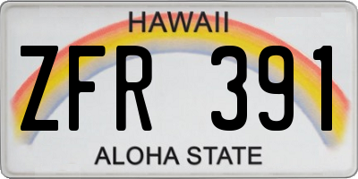 HI license plate ZFR391