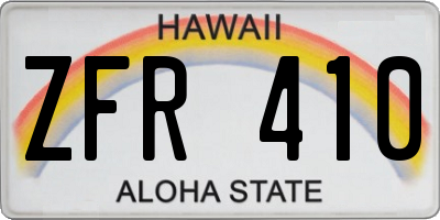 HI license plate ZFR410