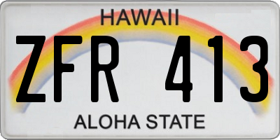 HI license plate ZFR413