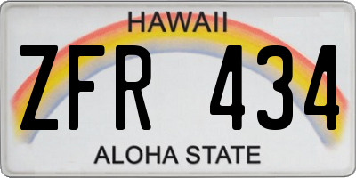 HI license plate ZFR434
