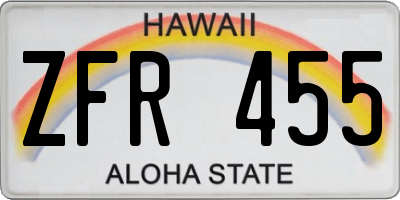 HI license plate ZFR455