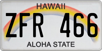 HI license plate ZFR466