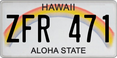 HI license plate ZFR471