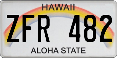 HI license plate ZFR482
